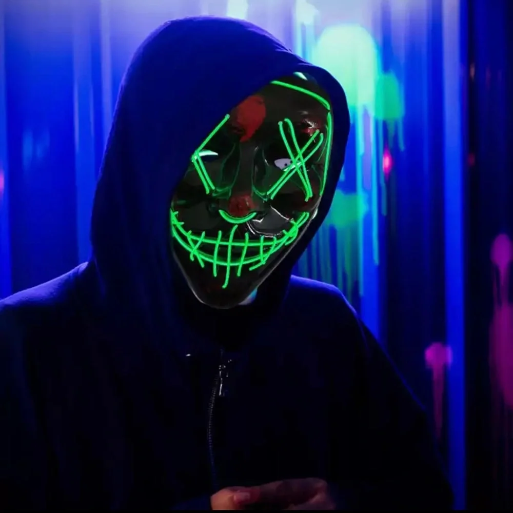 Neon Mask Led Mask Masque   Party Masks Light Glow In The Dark Funny Masks